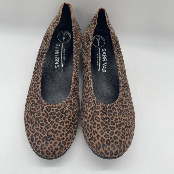 Sabrinas Womens 37 Shoes Flats Cheetah Leopard Round Toe‎ Made in Spain Comfort - Picture 3 of 14